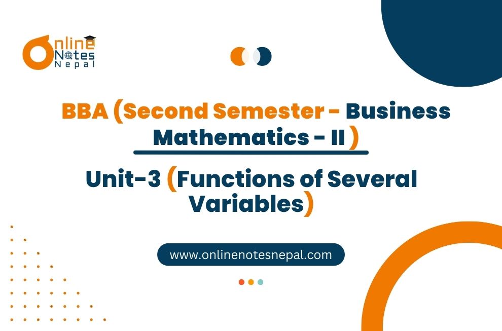 Unit 3: Functions of Several Variables - Basic Mathematics - II | Second Semester Photo